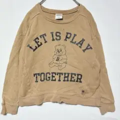 LAGKAW トレーナー プリント くまさん 茶色 130