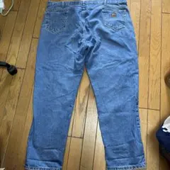 希少サイズ W46 極太ビッグ デニムパンツ カーハート 古着 インディゴ