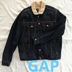 Gap/ギャップメンズ 内側・襟ボアデニムジャケットGジャンダークデニムXL