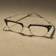 伊達メガネ　眼鏡　サーモントブロー シルバー ブラック　サングラス　度なし