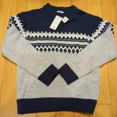 アーガイル柄セーター 160cm ネイビー/グレー