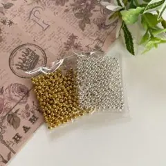 【49】真鍮 メタル スペーサービーズ 金・銀 500個 350円