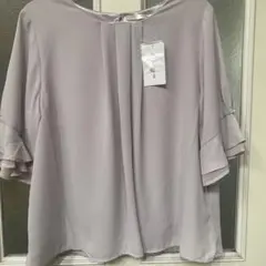 薄紫 フリル袖 五分袖ブラウス　タグ付き　新品未使用