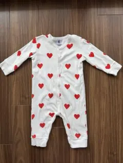 PETIT BATEAU プチバトーハート柄ロンパース（74㎝）