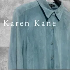 【古着】カレンケーンKarenKane/青水色コバルトブルー/スエード長袖シャツ