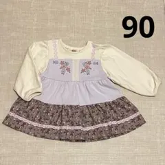 souris♡フラワー刺繍チュニック♡90cm