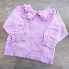 H&M♥フリル襟 ニットセーター ラベンダー/68cm