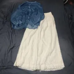 オメカシレースワイドパンツ+レトロガールシースルートップス