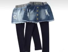 デニムスカートレギンスセット