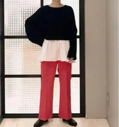 LEPSIM✨️レプシィム カラーストレートパンツ ピンク スラックス Mサイズ