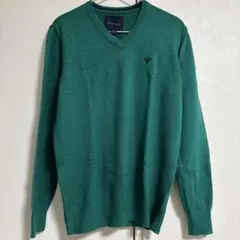 美品☆AMERICAN EAGLE グリーン Vネックセーター