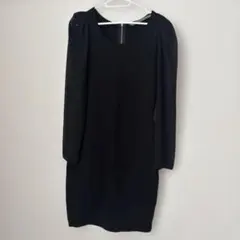 ZARA BASIC ブラック 長袖ワンピース Mサイズのサムネイル