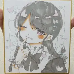イラスト オリジナル 手描き 色紙 原画