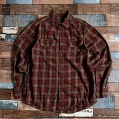 Faded Glory チェックシャツ M レッド系 長袖アメカジ メンズ古着