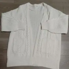 C.O.L.Z.A ケーブル編みカーディガン M ホワイト