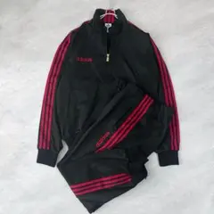【希少】アディダスデサント製トラックジャケットセットアップ ヴィンテージ 黒×赤