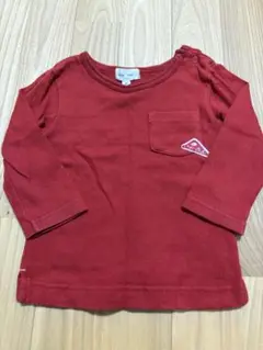 hakka ハッカ　レッド長袖Tシャツ 80