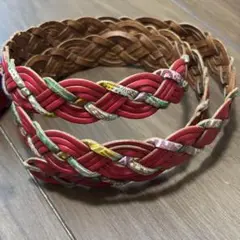 ベルト 赤 アジアン雑貨