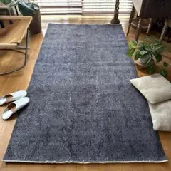 貴重114×210グレオーバーダイ ボタニカル柄 トルコヴィンテージラグ