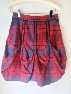 Vivienne Westwood レッドチェック フレアスカートのサムネイル