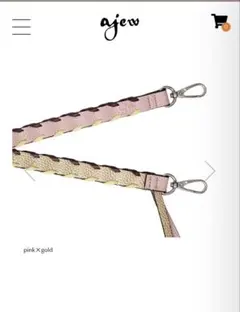 ajew スマホショルダーストラップ pink×gold