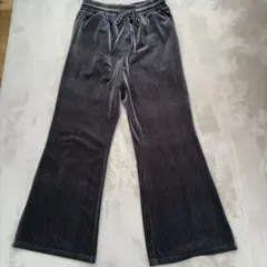 ベロアフレアパンツ チャコール　M