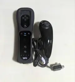 Wii リモコン ヌンチャクセット黒 ブラック 任天堂純正品 シリコンカバー
