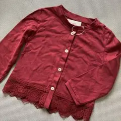 新品　ワインレッド　長袖カーディガン　110センチ