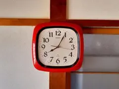 70's　CITIZEN　掛け時計　ミッドセンチュリー　ビンテージ　レッド
