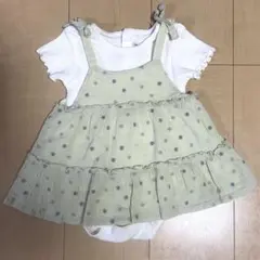 petit main花柄キャミワンピ+ロンパース セット　80サイズ