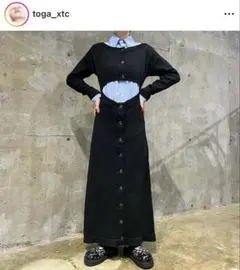 TOGA XTC デザインニットドレス　ブラック 長袖