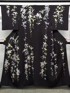 作家物 訪問着 手描き 一つ紋 正絹 躾糸付き パールトーン加工済