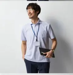 新品　ORIHICA ビズポロシャツ ブルー カルゼ プルオーバー L