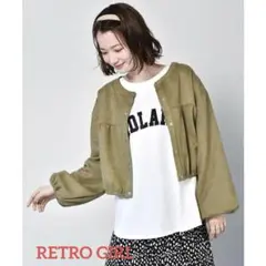 RETRO GIRL スエポンショートブルゾン （グリーン） Fのサムネイル