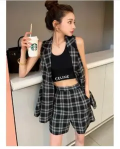 【セットアップ】完売商品！COCOTTE PARIS ココットパリ　チェック柄