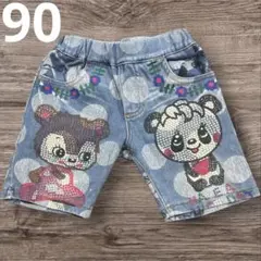 GRAND GROUND キャラクター柄デニムショートパンツ 90