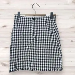 ZARA ザラ (XS) 千鳥柄 ギンガムチェック ミニスカート 黒 白