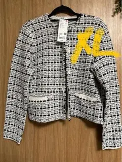 【新品】ユニクロ UNIQLO ニットショートジャケット XL オフホワイト