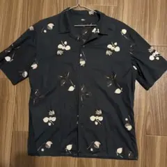 UNIQLO 半袖 オープンカラーシャツ ボタニカル柄 L