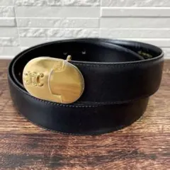 CELINE トリオンフ ゴールド金具 ブラック メンズ ベルト 9472 - メルカリ
