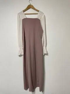 earth music&ecology 長袖ピンクワンピース