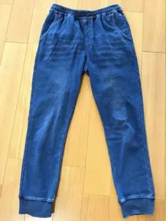 限定 クロップドパンツ デニム柄 160