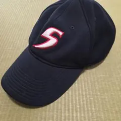 ネイビー 刺繍ロゴ ベースボールキャップ L