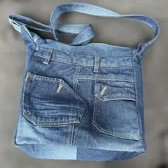 デニムハンドメイド肩掛けバッグ