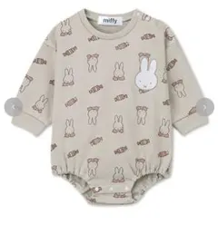 最終値下げ❗しまむら　ミッフィー総柄ロンパース　70～80cm 中桃