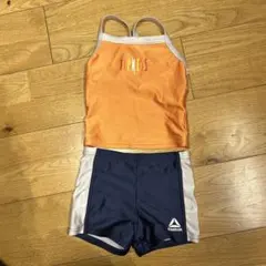 ティップネス　Reebok 水着セット 110cm オレンジ/ネイビー