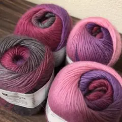 グラデーションウールヤーン4玉 ピンク