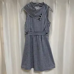 ハウンドトゥース柄 ノースリーブワンピース