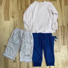 キッズ秋服　3点セット　ロンT デニムパンツ　綿パンツ　110-120cm