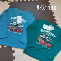キッズ　ロンt　子供　長袖Ｔシャツ　働く車　男児新幹線　消防車　パトカー